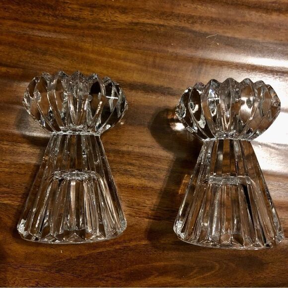 Pair of Glass Shabbat Candle Holders - Picture 5 of 10